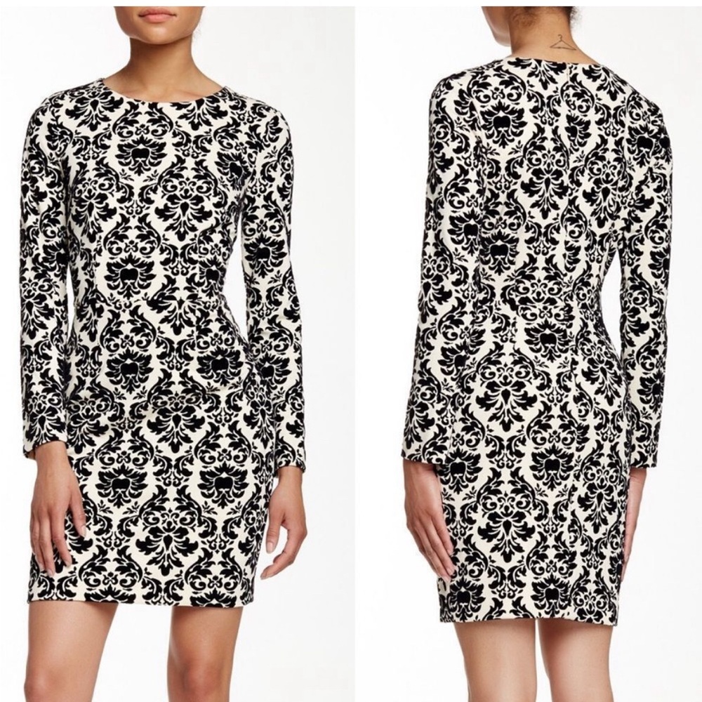 CeCe velvet long-sleeve dress